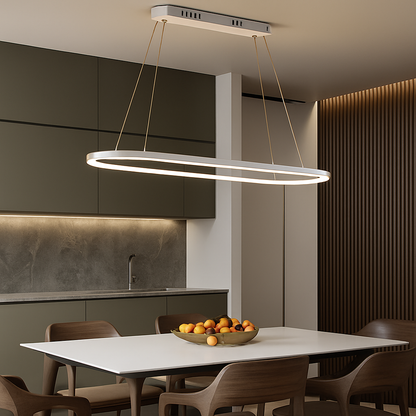 Lustre LED design suspendu en arrondi aluminium
