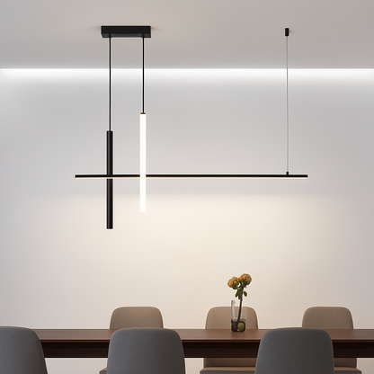 Lustre led dimmable noir minimaliste moderne