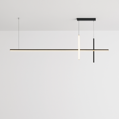 Lustre led dimmable noir minimaliste moderne