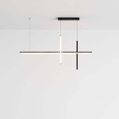Lustre led dimmable noir minimaliste moderne