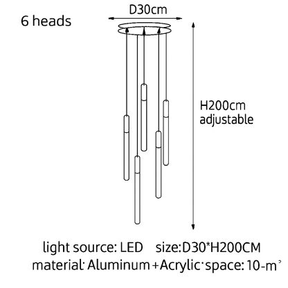 lustre led minimaliste moderne pour villa restaurant escalier