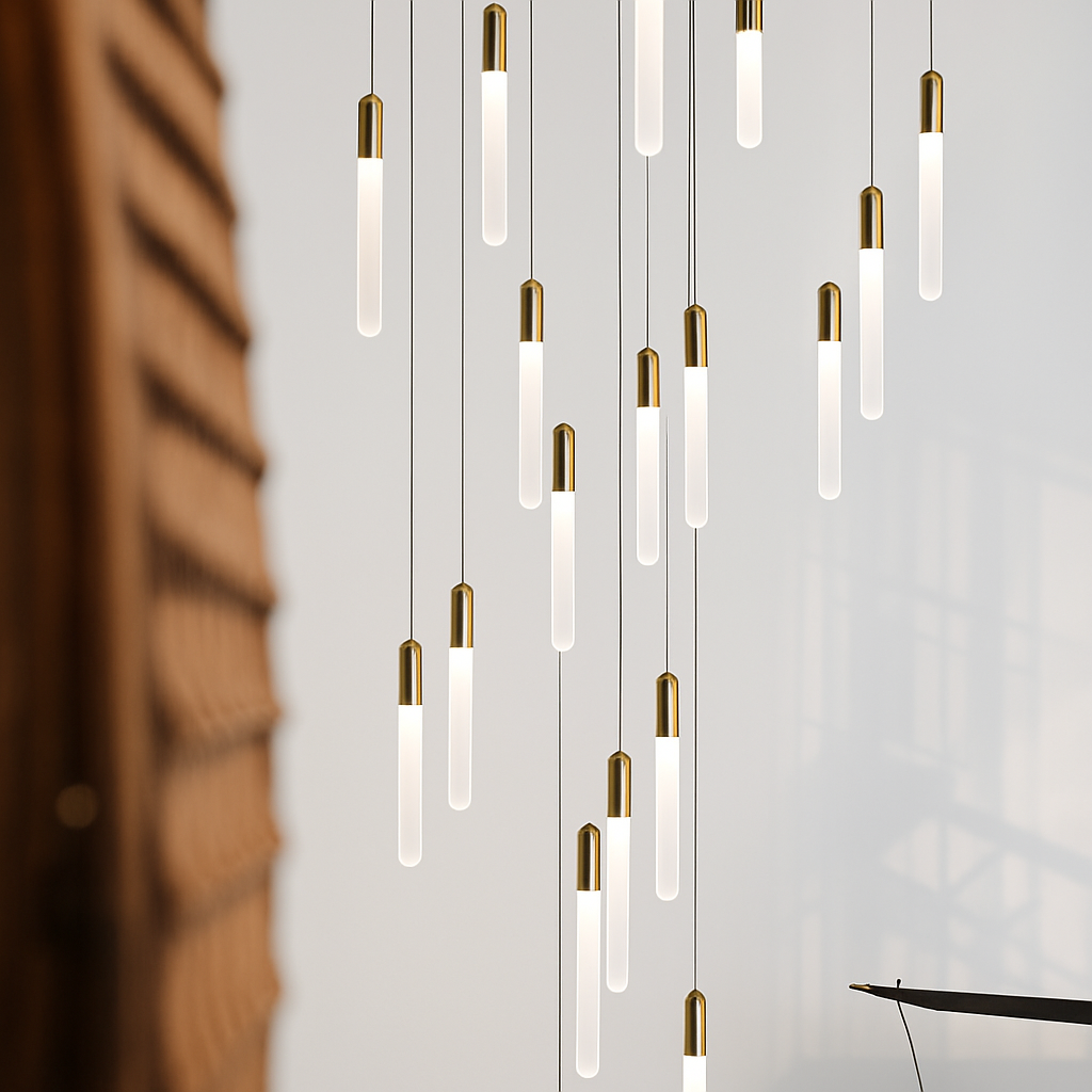 lustre led minimaliste moderne pour villa restaurant escalier