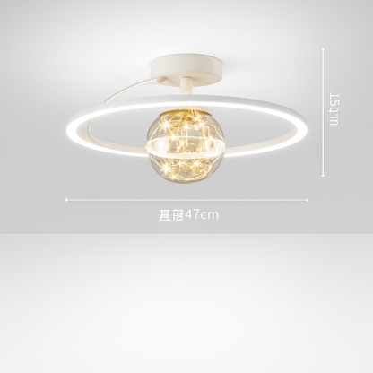 lustre led moderne de luxe avec boules de verre dorées
