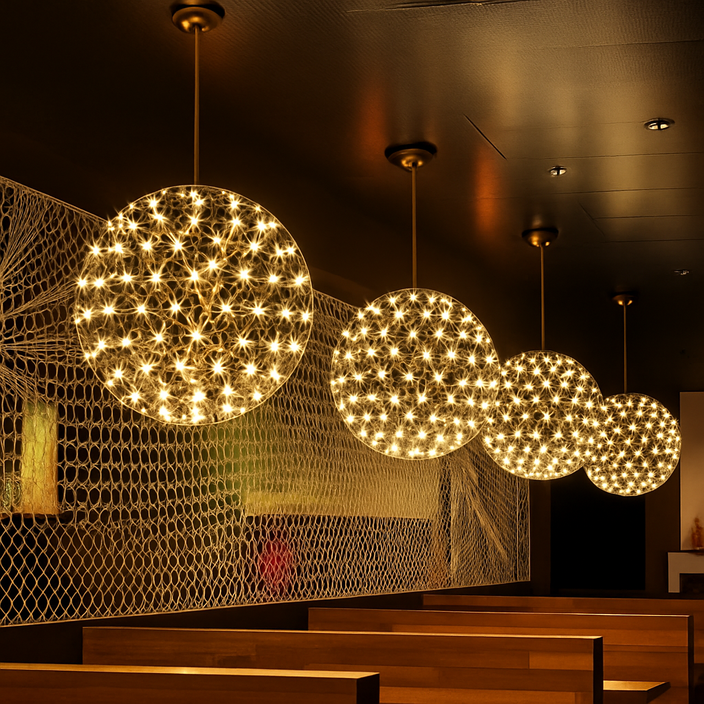 lustre led suspendu design moderne en forme de boule
