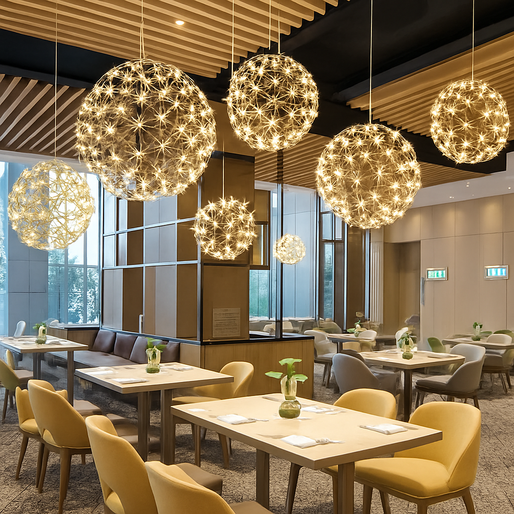 lustre led suspendu design moderne en forme de boule