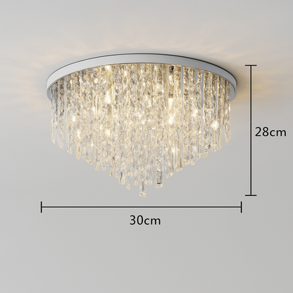 lustre moderne en acier led avec cristaux art déco