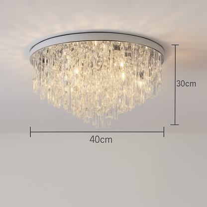 lustre moderne en acier led avec cristaux art déco