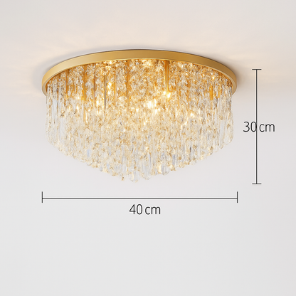 lustre moderne en acier led avec cristaux art déco