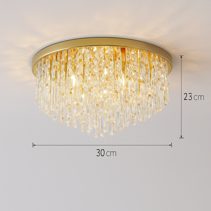 lustre moderne en acier led avec cristaux art déco