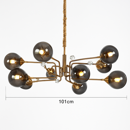 lustre moderne en verre transparent éclairage réglable design élégant