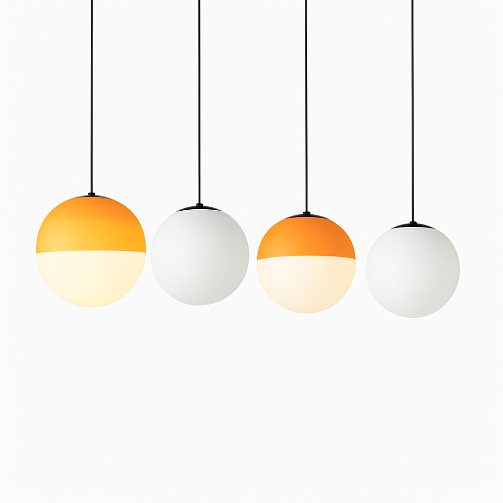 lustre nordique en verre dégradé à suspension led créatif