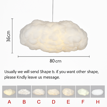 lustre nuages blancs en soie coton led pour enfants