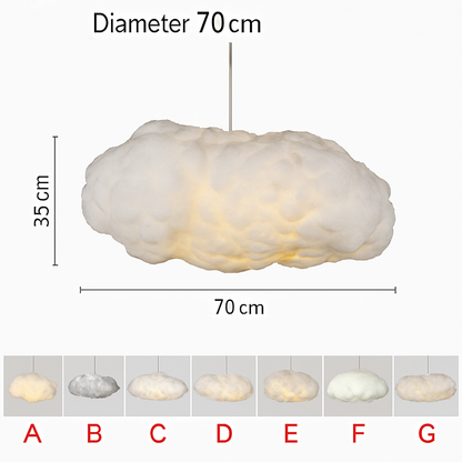 lustre nuages blancs en soie coton led pour enfants