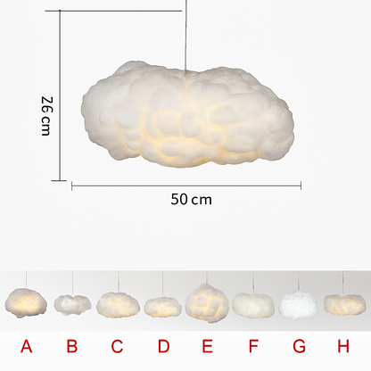lustre nuages blancs en soie coton led pour enfants