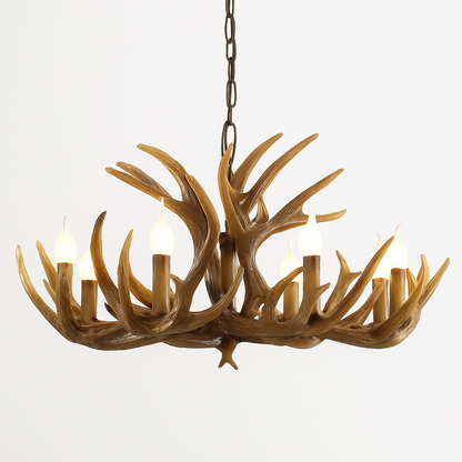 lustre rustique en bois de cerf pour décoration industrielle