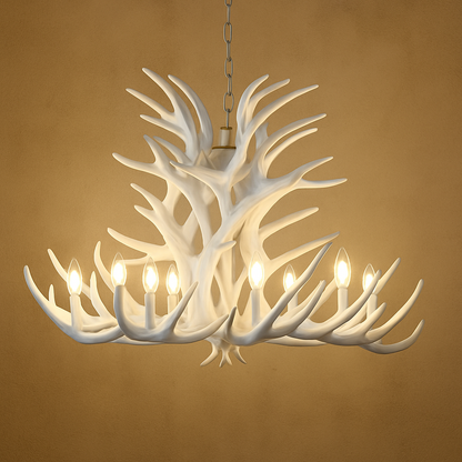 lustre rustique en bois de cerf pour décoration industrielle