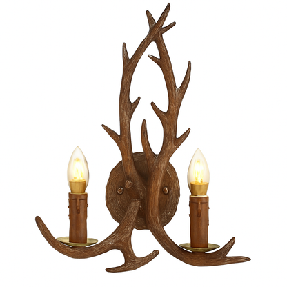 lustre rustique en bois de cerf pour décoration industrielle
