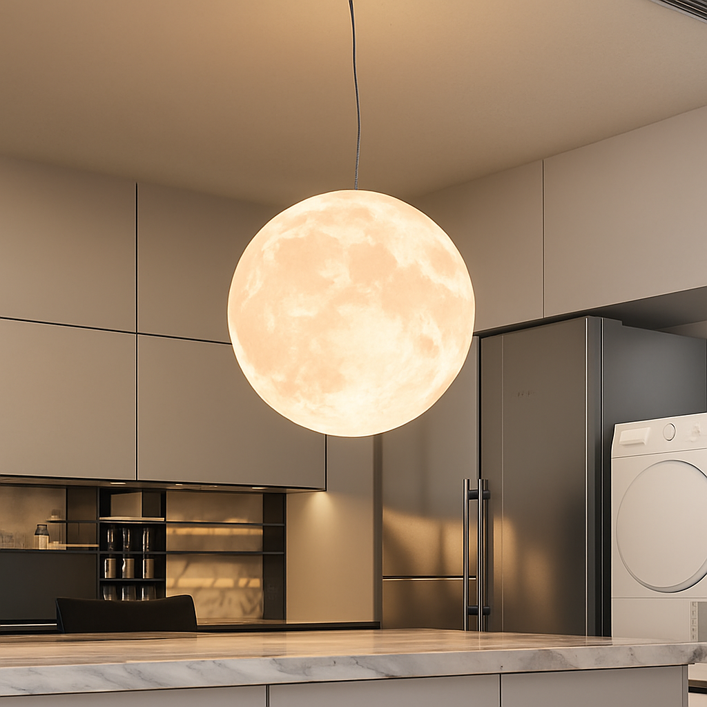 lustre suspension led pleine lune sandyha pour barre table