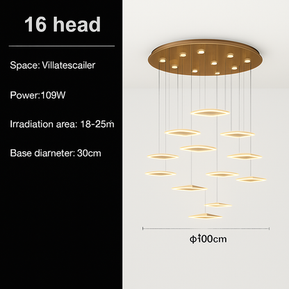 Lustre Villa Moderne Minimaliste Luxe Créatif Tournant Escalier Long