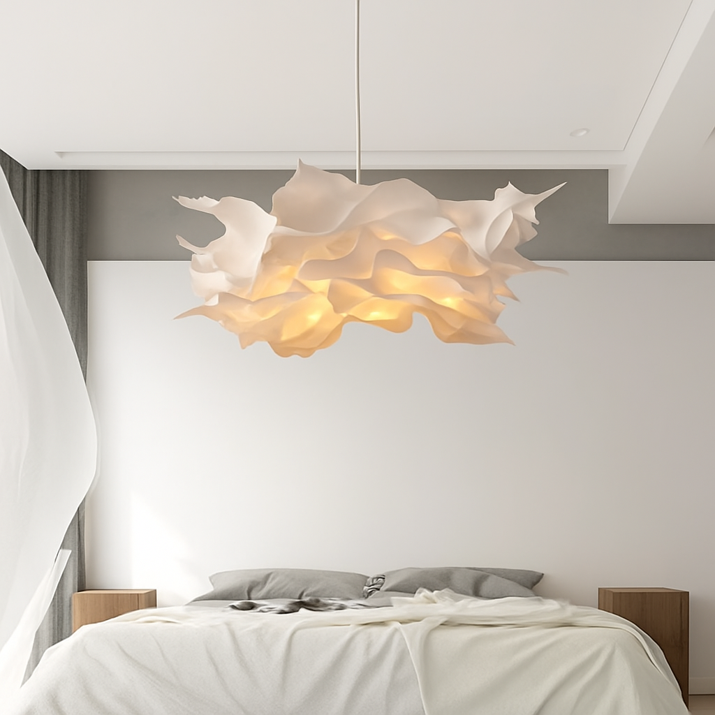 Lustres en papier blanc design fleur
