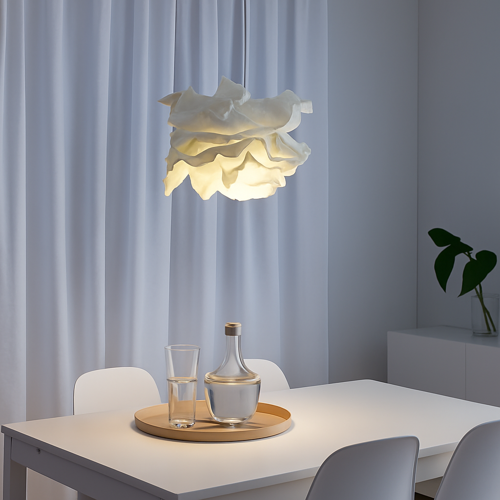 Lustres en papier blanc design fleur