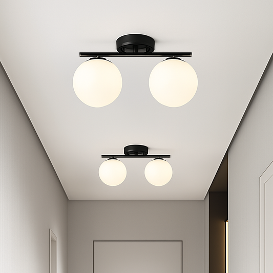 Plafonniers LED nordique fer verre boule plafonniers couloir allée balcon cuisine Simple moderne créatif décor à la maison Lustre