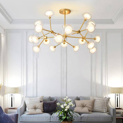 Lustre LED design branches et lampes en verre Lighting