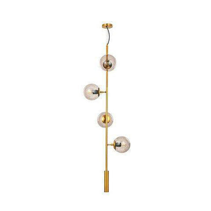 Lustre design LED en métal avec plusieurs boules en verre rétro