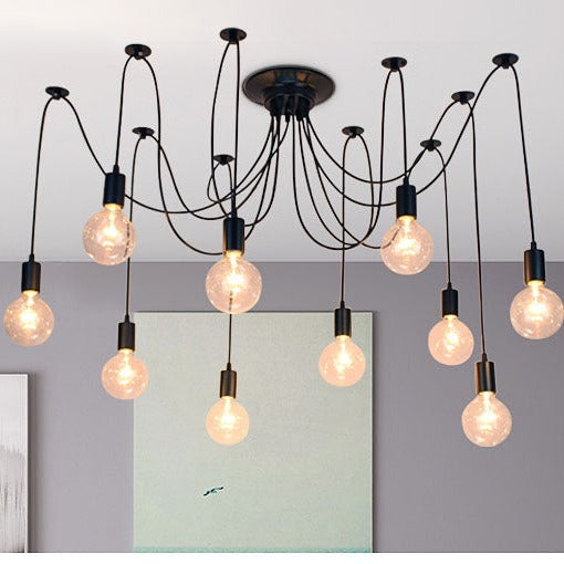 Lustre industriel filaire en forme d'araignée Spidde