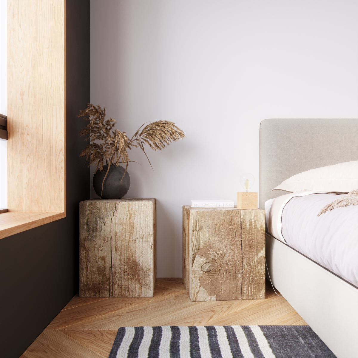Applique Pure Cube Bois Naturel