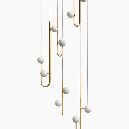 Suspension LED escalier colimaçon plafond lustre moderne luxe