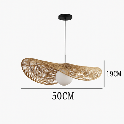 Wabi-sabi Style suspension lumières rotin tissé à la main lampe Restaurant décor à la maison chambre salon créatif salle à manger lustres